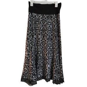Women's Nomadic Traders Black White Patterned Maxi Skirt M